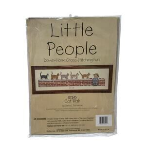 Little People *NEW* Cat Walk Cross Stitch Kit Diane Patterson #07245 Made in USA